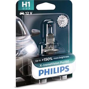 Bulb, Philips X tremeVision 12V H1 55W P14,5s +150% Brighter Bulb   Single, Philips