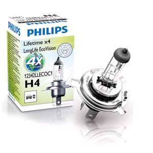 Bulbs   by Bulb Type, Philips LongLife EcoVision 12V H4 60/55W P43t 38 Bulb   Single, Philips