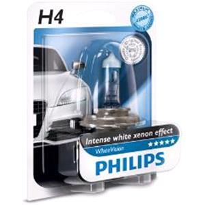 Bulbs   by Bulb Type, Philips WhiteVision 12V H4 60/55W P43t38 Bulb   Single, Philips