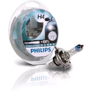 Bulbs   by Bulb Type, Philips X tremeVision 12V H4 60/55W +100% Brighter Bulb   Twin Pack, Philips