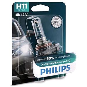Bulb, Philips X tremeVision 12V H11 55W PGJ19 2 +150% Brighter Bulb   Single, Philips