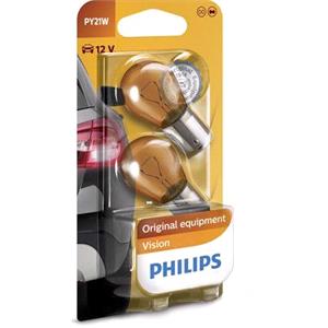 Bulbs   by Bulb Type, Philips Vision 12V PY21W BAU15s Amber Bulb   Twin Pack, Philips