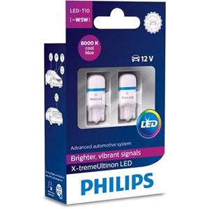 Bulbs   by Bulb Type, Philips X tremeVision 12V W5W 1W 8000K LED Bulb   Twin Pack, Philips