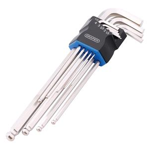 Allen Keys, Draper 12809 Metric Extra Long Arm Ball End Hex Key Set (9 Piece), Draper