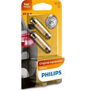 Bulbs   by Bulb Type, Philips Vision 12V 10W T10,5x40 Clear Festoon   Twin Pack, Philips
