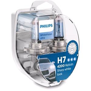 Bulbs   by Bulb Type, Philips WhiteVision Ultra 12V H7 55W PX26d 4300K Bulb   Twin Pack, Philips