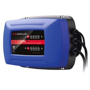 Battery Charger, Schumacher 2 Bank 12V On Board Marine Battery Charger, 15A, Draper
