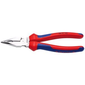 Combination Pliers, KNIPEX 13181 Needle Nose Combination Pliers with multi component grips chrome plated, 185mm, Draper