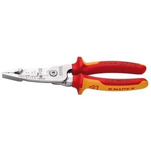 Wire Stripping Pliers, KNIPEX 13192 VDE Wire Stripper with Multi Component Grips, 200mm, Draper