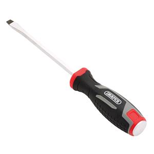 Screwdrivers, Draper 13478 Pound Thru Slotted Soft Grip Screwdriver, SL8 x 150mm, Draper