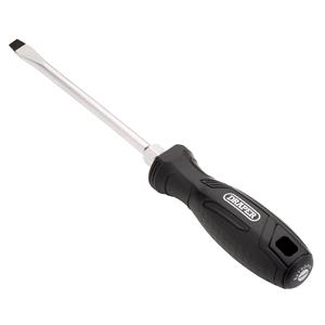 Screwdrivers, Draper 13552 Slotted Hard Grip Screwdriver, 8.0 x 150mm, Draper