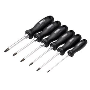 Screwdriver Sets, Draper 13586 TX STAR Tamperproof Hard Grip Screwdriver Set (6 Piece), Draper