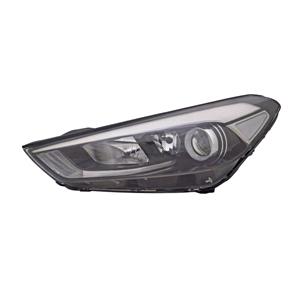 Lights, Left Headlamp (Halogen, Takes H7 / H7 Bulbs, With LED Daytime Running Light, Supplied Without Motor) for Hyundai TUCSON 2015 2018, 