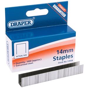 Staples, Draper 13958 1000 x 14mm Heavy Duty Staples, Draper