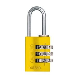 Locks and Security, ABUS Aluminium 3 Wheel Combination Padlock Lock Tag   20mm   Yellow, ABUS