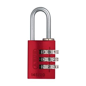 Locks and Security, ABUS Aluminium 3 Wheel Combination Padlock Lock Tag   20mm   Red, ABUS