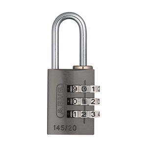 Locks and Security, ABUS Aluminium 3 Wheel Combination Padlock Lock Tag   20mm   Titanium, ABUS