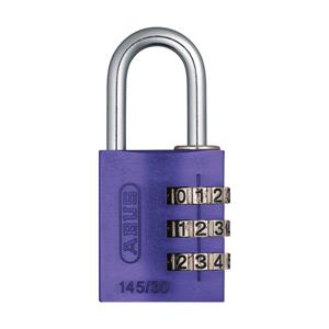 Locks and Security, ABUS Aluminium 3 Wheel Combination Padlock Lock Tag   30mm   Purple, ABUS