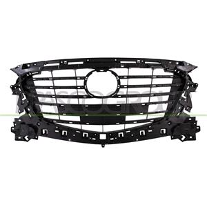 Grilles, Mazda 3 2017 2019 Front Bumper Grille, Matt Dark Grey, Supplied Without Chrome Trims, TUV Approved, 