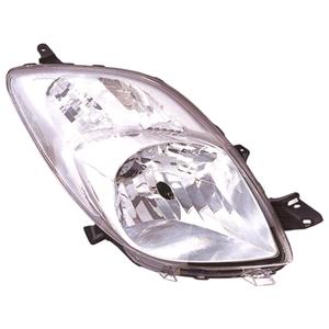 Lights, Toyota Yaris 2006 2009 RH Headlamp H4 With motor, Valeo
