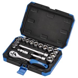 Socket Set, Draper 16359 Metric Socket Set, 3/8" Sq. Dr. (18 Piece), Draper