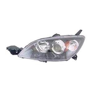 Lights, Mazda 3 2004 2009 Hatchback Headlight W Cover LH Electric W Out Motor, 