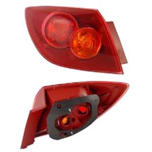 Lights, Left Rear Lamp (Outer, On Quarter Panel, Red Look, Hatchback Only) for Mazda 3 2004 2006, 