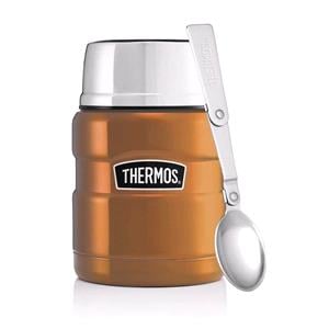 Flasks, Thermos 470ml King Stainless Steel Food Jar with Spoon Copper, Thermos