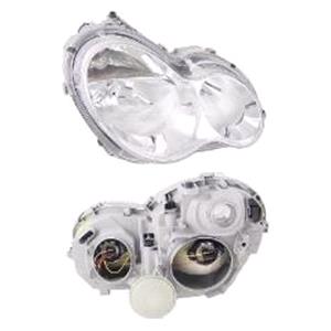 Lights, Right Headlamp (Halogen, Takes H7/H7 Bulbs, Original Equipment) for Mercedes C CLASS 2004 2007, 