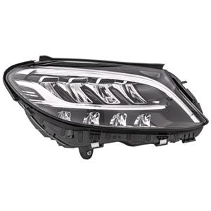 Lights, Right Headlamp (LED, Supplied Without Modules, Original Equipment) for Mercedes C CLASS 2018 to 2021, 