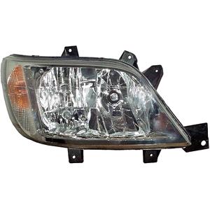 Lights, Right Headlamp (Halogen, Takes H3 / H7 / H7 Bulbs, With Fog Light, Supplied With Motor & Bulbs, Original Equipment) for Mercedes SPRINTER 2 t Flatbed Chassis 2003 2006, 