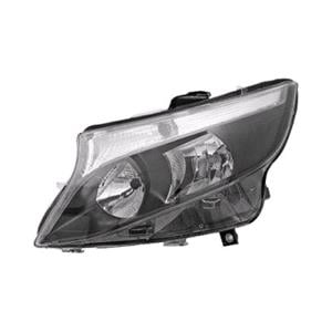 Lights, Left Headlamp (Halogen, Takes H7 / H15 Bulbs, With Grey Bezel, Supplied With Motor & Bulbs, Original Equipment) for Mercedes VITO Box 2014 on, 