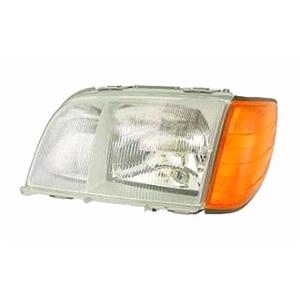 Lights, Left Headlamp (Supplied With Amber indicator, Original Equipment) for Mercedes S CLASS 1991 1993, 