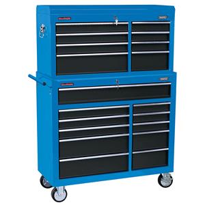 Tool Cabinets and Tool Chests, Draper 17764 40 inch Combined Roller Cabinet and Tool Chest 19 Drawer   , Draper