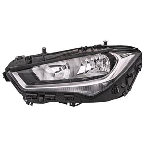 Lights, Left Headlamp (Halogen, Takes H7 / H7 Bulbs, With LED Daytime Running Light, Supplied with Bulbs and Motor) for Mercedes CLA 2019 to 2023, 