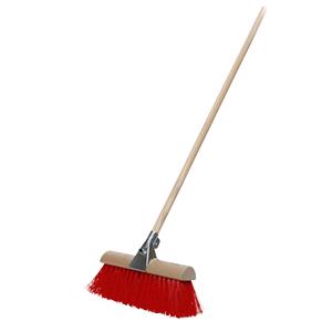 Brushes and Brooms, HANDLE + CLAMP BASS BROOM RED, 