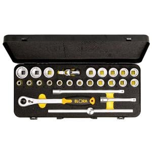 Socket Set, Draper 18136 Elora Limited Edition Metric Socket Set, 1/2" Sq. Dr. (25 Piece), Elora