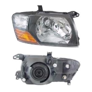 Lights, Right Headlamp (Black Bezel, Reflector Type, Halogen, Takes H4 Bulb, Electric And Manual Adjustment, Supplied Without Motor) for Mitsubishi PAJERO/SHOGUN III 2000 2003, 