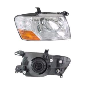Lights, Right Headlamp (Silver Bezel, Reflector Type, Halogen, Takes H4 Bulb, Electric And Manual Adjustment, Supplied Without Motor) for Mitsubishi PAJERO/SHOGUN III 2003 2007, 