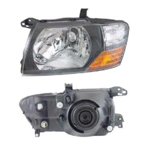 Lights, Left Headlamp (Black Bezel, Reflector Type, Halogen, Takes H4 Bulb, Electric And Manual Adjustment, Supplied Without Motor) for Mitsubishi PAJERO/SHOGUN III 2000 2003, 