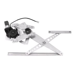 Window Regulators, Front Left Electric Window Regulator (with motor) for MITSUBISHI L200 (K__T), 1996 2003, 2 Door Models, WITHOUT One Touch/Antipinch, motor has 2 pins/wires, AC Rolcar
