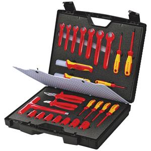 Electricians Tool Kits, KNIPEX Standard Tool Case with Insulated Tools, 26 Parts, Knipex