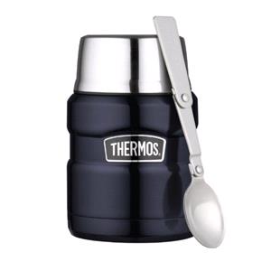 Flasks, Thermos 470ml King Stainless Steel Food Jar with Spoon Blue, Thermos