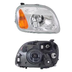 Lights, Right Headlamp (Takes H4 Bulb, With Load Level Adjustment, Supplied With Motor & Bulb, Original Equipment) for Nissan MICRA 2000 2002, 