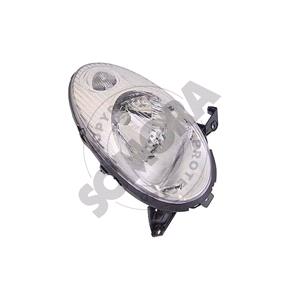 Lights, Right Headlamp (Electric Adjustment, Silver Bezel, Original Equipment, Supplied With Motor) for Nissan MICRA 2003 2005, 
