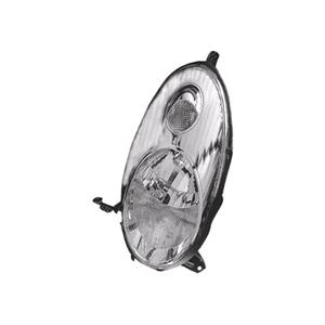 Lights, Right Headlamp (Takes H4 Bulb, Chrome Bezel, Supplied With Motor, Original Equipment) for Nissan MICRA 2005 2007, 