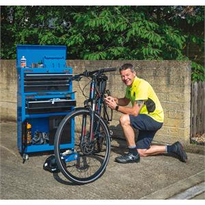 Tool Cabinets and Tool Chests, Draper 19563 Combined Roller Cabinet and Tool Chest, 6 Drawer, 24", Blue, Draper
