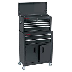 Cabinets and Chests, Draper 19572 24 inch Combined Roller Cabinet and Tool Chest (6 Drawer), Draper