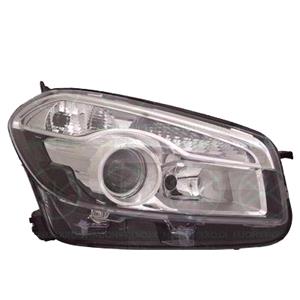 Lights, Right Headlamp (Bi Xenon, Takes D1S / H7 Bulbs, Supplied With Bulbs, Ballast & Motor, Original Equipment) for Nissan QASHQAI 2010 2013, 