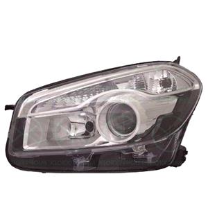 Lights, Left Headlamp (Bi Xenon, Takes D1S / H7 Bulbs, Supplied With Bulbs, Ballast & Motor, Original Equipment) for Nissan QASHQAI 2010 2013, 